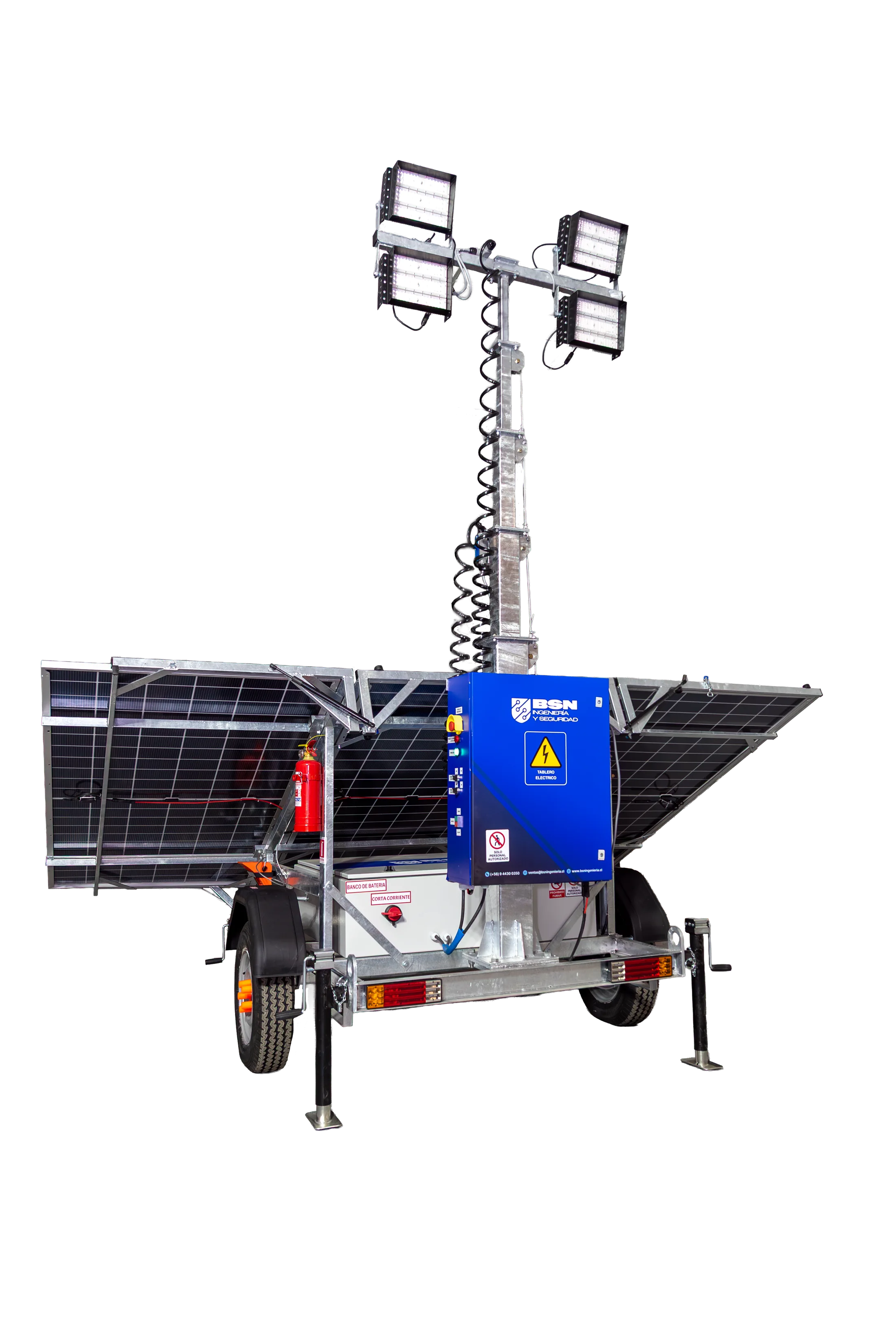 Torre de iluminación solar BSN SMART 600W para faenas industriales